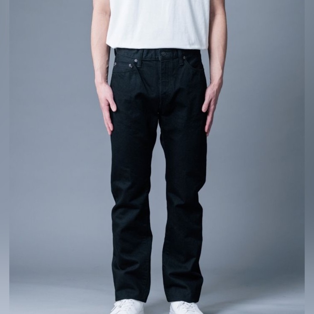 (Q5) GLB GOLD LABEL BLACK DENIM JEANS FOR MEN, RELAXED STRAIGHT, size 30/30
